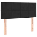 vidaXL fekete bársony rugós ágy matraccal 90x190 cm