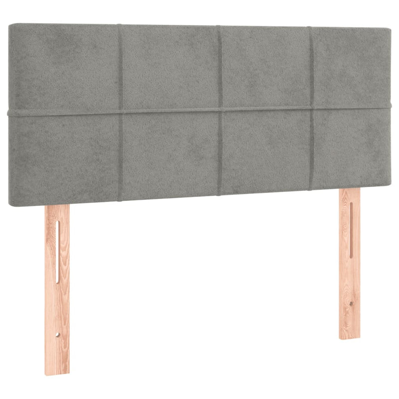 vidaXL világosszürke bársony rugós ágy matraccal 90 x 200 cm