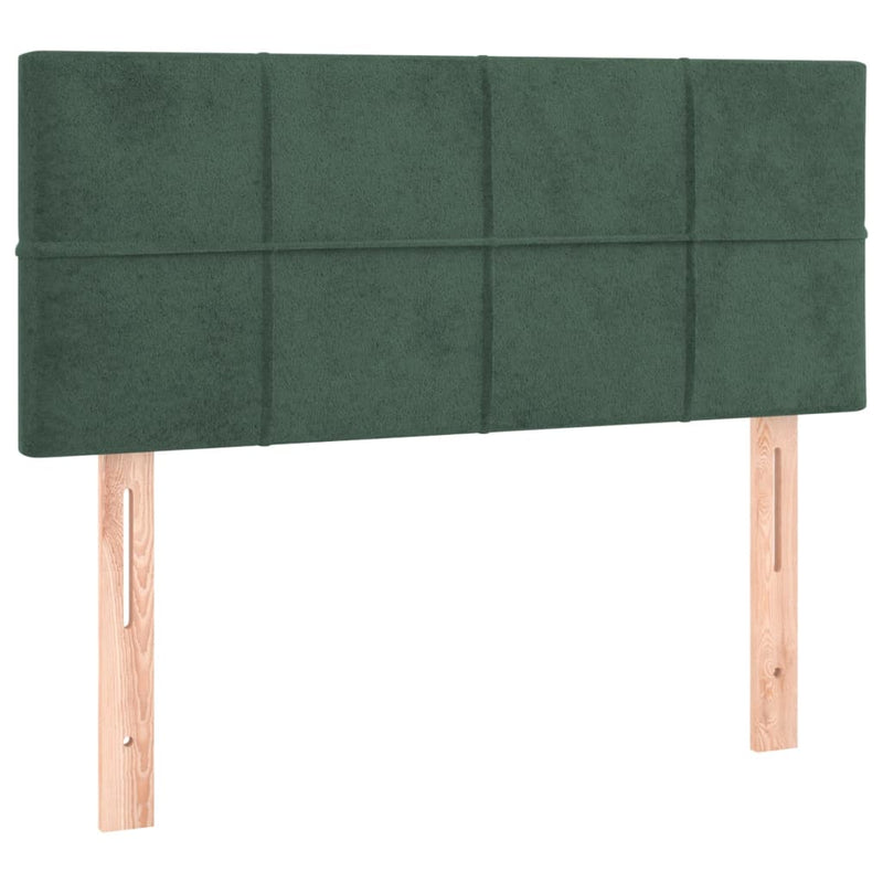 vidaXL sötétzöld bársony rugós ágy matraccal 90 x 200 cm