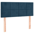 vidaXL sötétkék bársony rugós ágy matraccal 90 x 200 cm