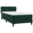 vidaXL sötétzöld bársony rugós ágy matraccal 100 x 200 cm