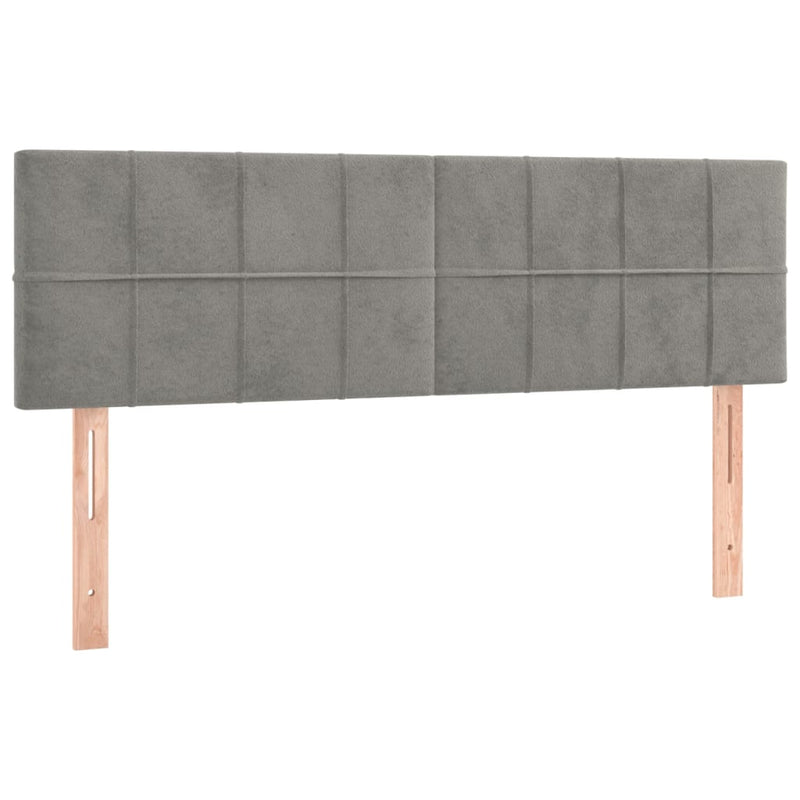 vidaXL világosszürke bársony rugós ágy matraccal 140x190 cm