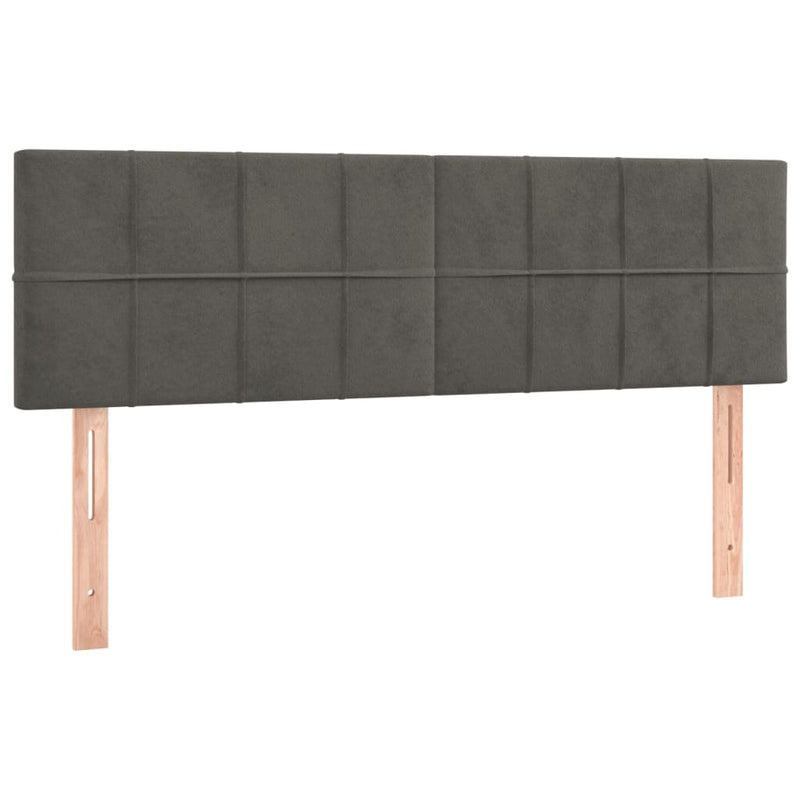 vidaXL sötétszürke bársony rugós ágy matraccal 140x190 cm