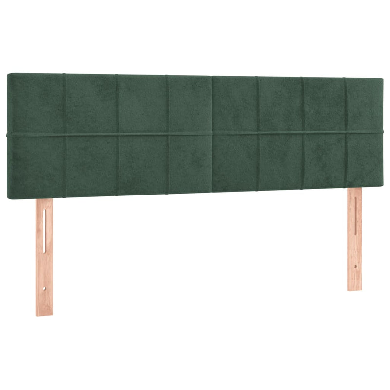 vidaXL sötétzöld bársony rugós ágy matraccal 140x190 cm