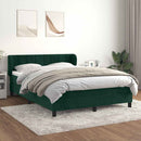 vidaXL sötétzöld bársony rugós ágy matraccal 140x190 cm