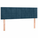 vidaXL sötétkék bársony rugós ágy matraccal 140x190 cm
