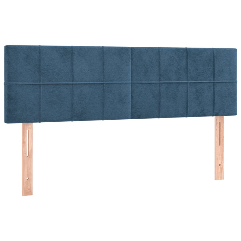vidaXL sötétkék bársony rugós ágy matraccal 140x200 cm