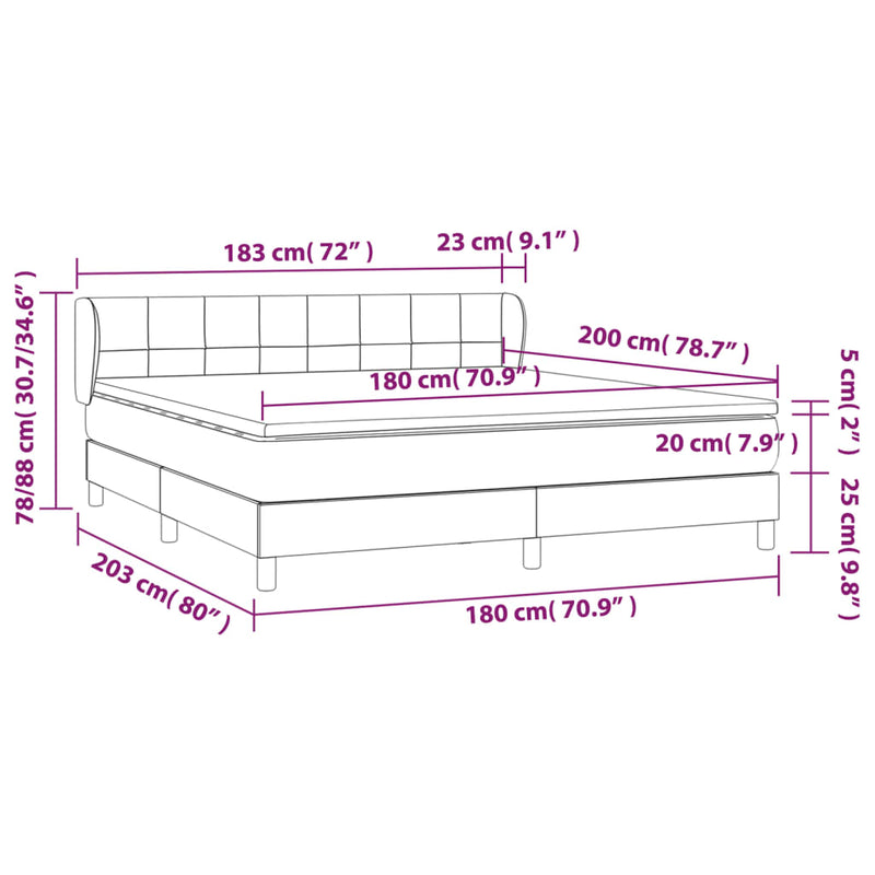 vidaXL sötétzöld bársony rugós ágy matraccal 180x200 cm
