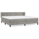 vidaXL világosszürke bársony rugós ágy matraccal 200x200 cm