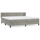vidaXL világosszürke bársony rugós ágy matraccal 200x200 cm