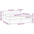 vidaXL világosszürke bársony rugós ágy matraccal 200x200 cm