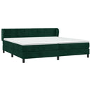 vidaXL sötétzöld bársony rugós ágy matraccal 200x200 cm