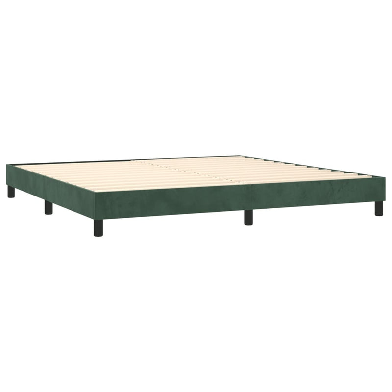 vidaXL sötétzöld bársony rugós ágy matraccal 200x200 cm