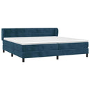 vidaXL sötétkék bársony rugós ágy matraccal 200x200 cm