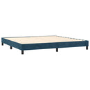 vidaXL sötétkék bársony rugós ágy matraccal 200x200 cm