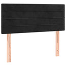vidaXL fekete bársony rugós ágy matraccal 90x190 cm