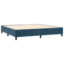 vidaXL sötétkék bársony rugós ágy matraccal 90x190 cm