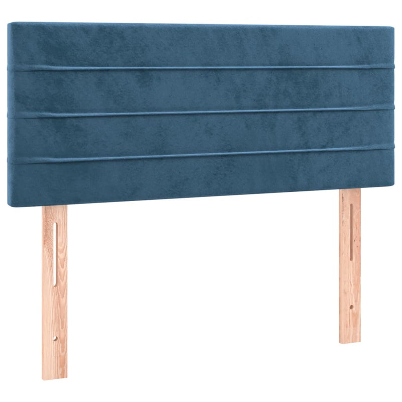 vidaXL sötétkék bársony rugós ágy matraccal 90x190 cm