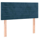 vidaXL sötétkék bársony rugós ágy matraccal 90 x 200 cm