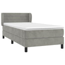 vidaXL világosszürke bársony rugós ágy matraccal 100 x 200 cm