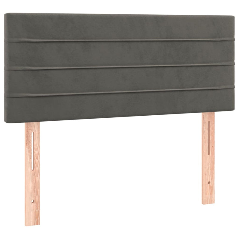 vidaXL sötétszürke bársony rugós ágy matraccal 100 x 200 cm