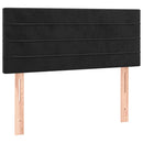 vidaXL fekete bársony rugós ágy matraccal 100 x 200 cm