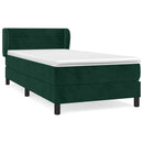 vidaXL sötétzöld bársony rugós ágy matraccal 100 x 200 cm