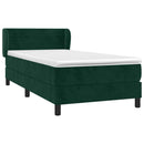 vidaXL sötétzöld bársony rugós ágy matraccal 100 x 200 cm