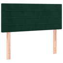 vidaXL sötétzöld bársony rugós ágy matraccal 100 x 200 cm