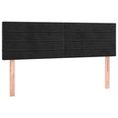 vidaXL fekete bársony rugós ágy matraccal 140 x 190 cm