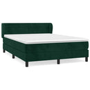 vidaXL sötétzöld bársony rugós ágy matraccal 140x190 cm