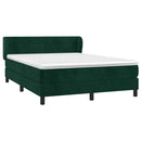 vidaXL sötétzöld bársony rugós ágy matraccal 140x190 cm