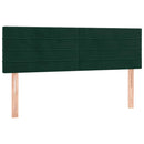 vidaXL sötétzöld bársony rugós ágy matraccal 140x190 cm