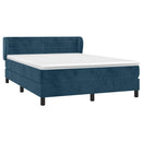 vidaXL sötétkék bársony rugós ágy matraccal 140x190 cm