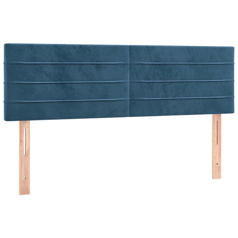 vidaXL sötétkék bársony rugós ágy matraccal 140x190 cm