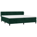 vidaXL sötétzöld bársony rugós ágy matraccal 200x200 cm