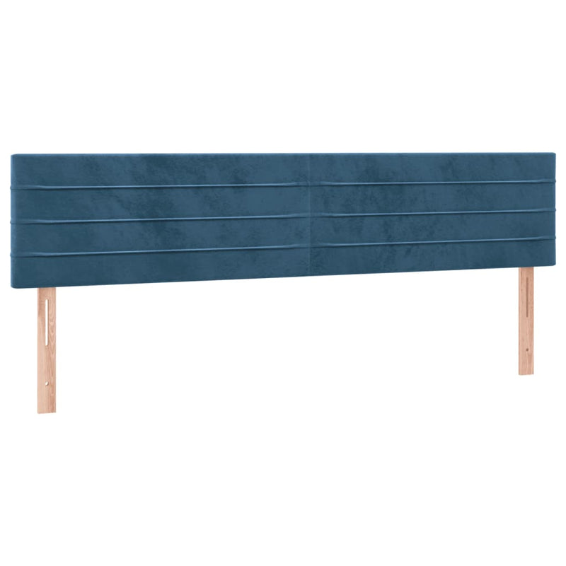 vidaXL sötétkék bársony rugós ágy matraccal 200x200 cm
