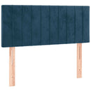 vidaXL sötétkék bársony rugós ágy matraccal 80 x 200 cm