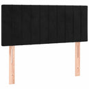 vidaXL fekete bársony rugós ágy matraccal 90 x 200 cm