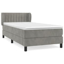 vidaXL világosszürke bársony rugós ágy matraccal 100 x 200 cm