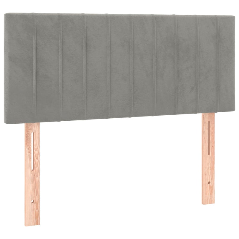 vidaXL világosszürke bársony rugós ágy matraccal 100 x 200 cm
