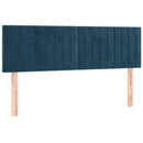 vidaXL sötétkék bársony rugós ágy matraccal 140x190 cm