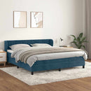 vidaXL sötétkék bársony rugós ágy matraccal 160x200 cm