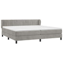 vidaXL világosszürke bársony rugós ágy matraccal 200x200 cm