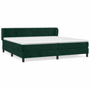 vidaXL sötétzöld bársony rugós ágy matraccal 200x200 cm