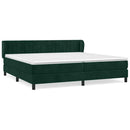 vidaXL sötétzöld bársony rugós ágy matraccal 200x200 cm