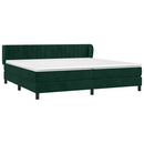 vidaXL sötétzöld bársony rugós ágy matraccal 200x200 cm