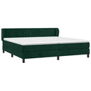 vidaXL sötétzöld bársony rugós ágy matraccal 200x200 cm