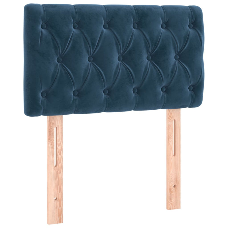 vidaXL sötétkék bársony rugós ágy matraccal 80 x 200 cm