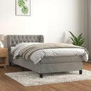 vidaXL világosszürke bársony rugós ágy matraccal 90 x 200 cm